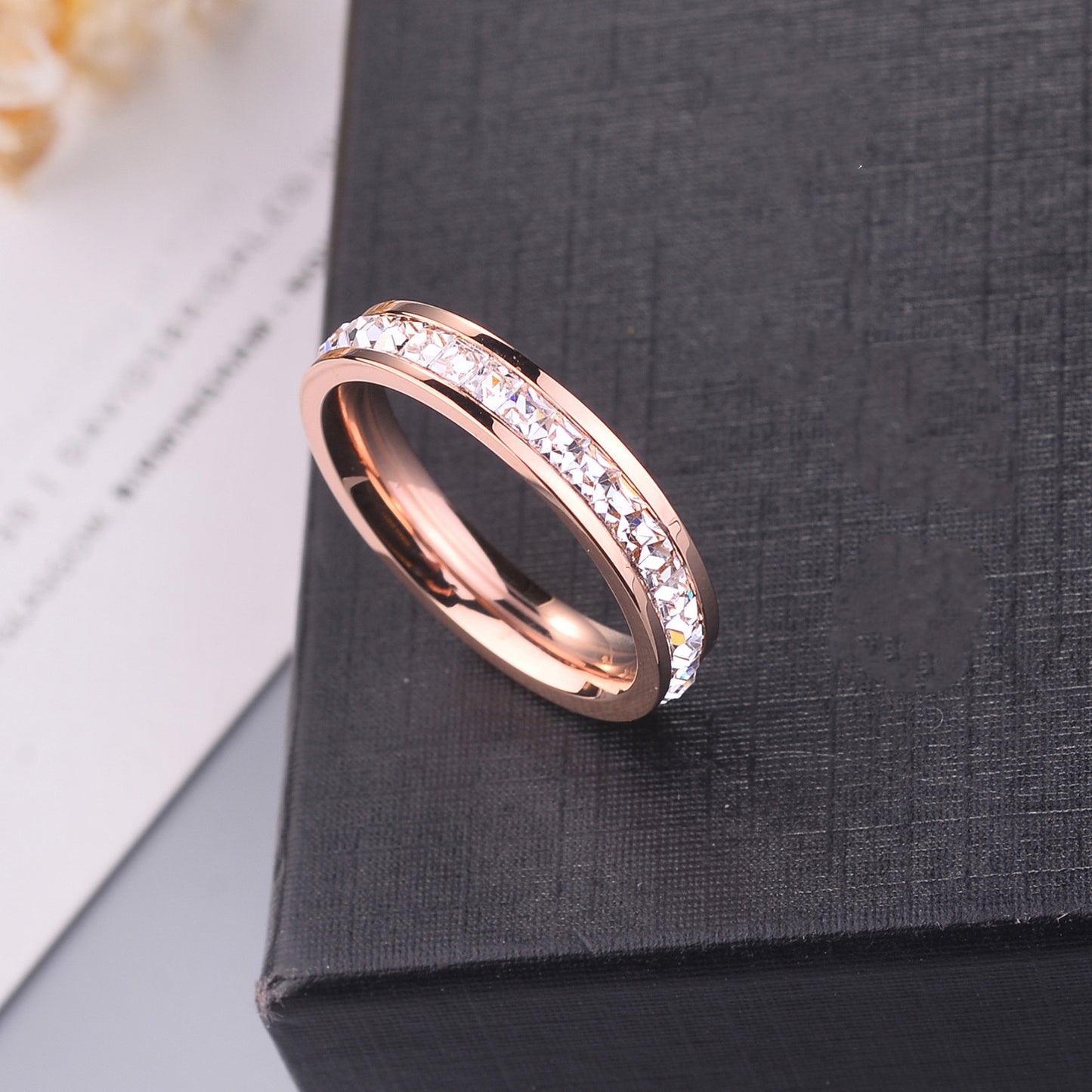 Titanium steel ring female Japanese and Korean version personality plated 18 rose gold ring does not fade fashion jewelry wholesale